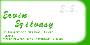 ervin szilvasy business card