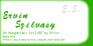 ervin szilvasy business card